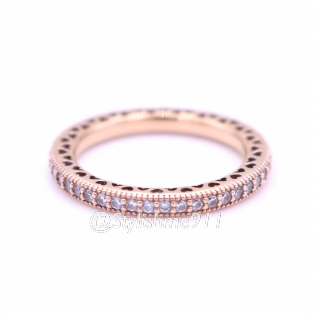 Authentic PANDORA Rose Gold Hearts of Pandora Ring